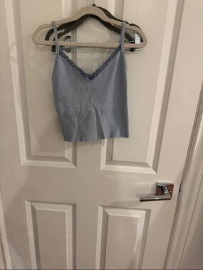 Brandy Melville Light Blue Lace-Trim Cami Top